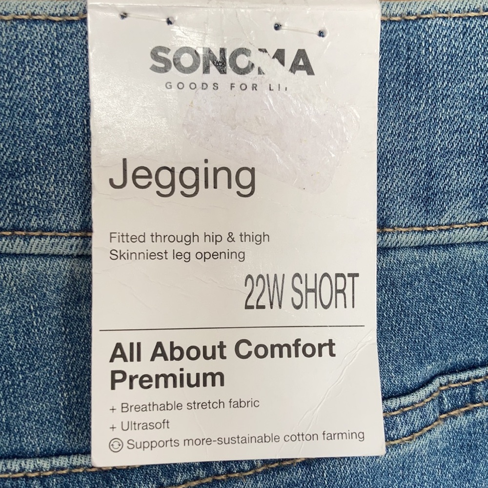 Sonoma jegging pull on with stretch faux patch print casual - Picture 4 of 17